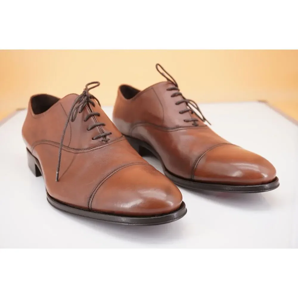 To Boot New York Men's Brown Leather Aidan Cap Toe Oxfords Size 10 D Shoe $395
